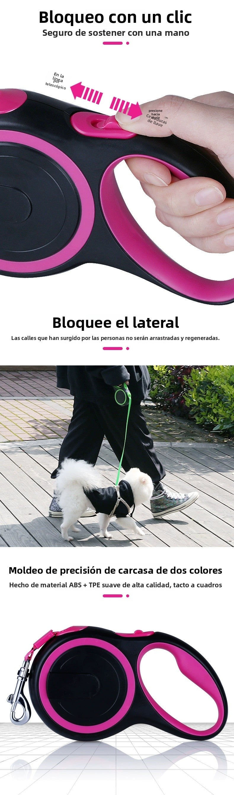 Correa retráctil de nylon para mascotas A partir de 12 unidades