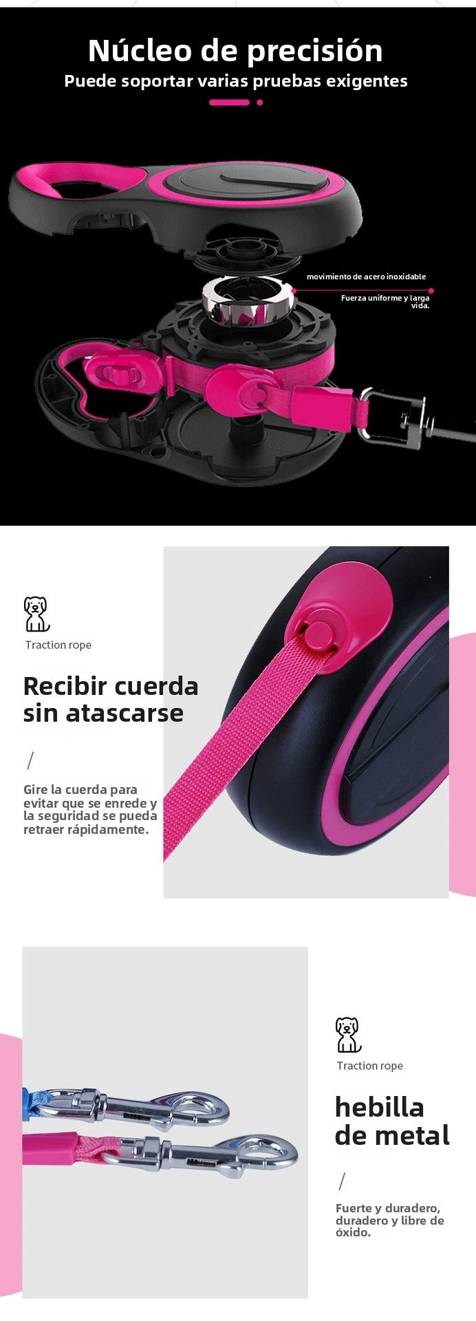 Correa retráctil de nylon para mascotas A partir de 12 unidades