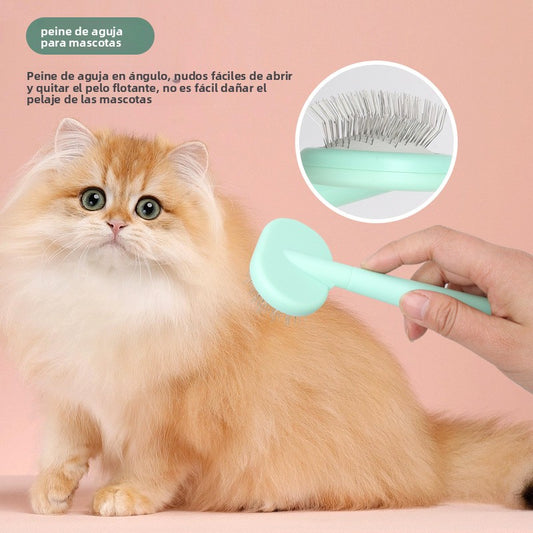 Set de peluquería para mascotas: peine para gatos de doble cara, cortauñas para gatos, peine para desenredar, peine antipulgas, productos para eliminar el pelo, peine de púas.