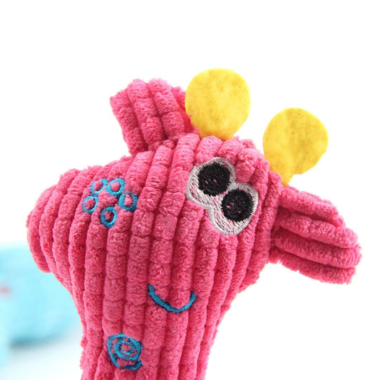 Perro mascota juguetes de sonido de punto creativo ciruelo ciervo mordedura resistente sonido dentición juguetes de peluche para perros