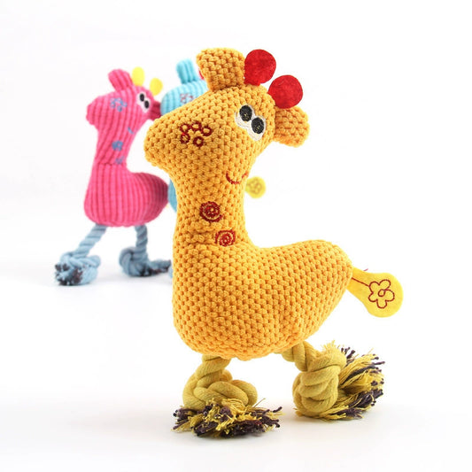 Perro mascota juguetes de sonido de punto creativo ciruelo ciervo mordedura resistente sonido dentición juguetes de peluche para perros